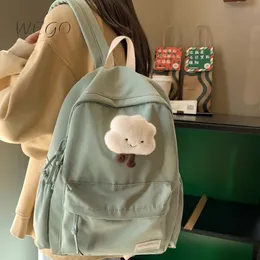 À prova dwaterproof água náilon mulheres mochila escolar grande cor sólida meninas saco de viagem faculdade mochila feminino portátil mochila 231225