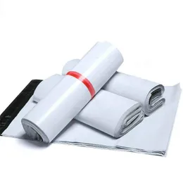 Självhäftande polyplastförpackningspåsar Vita mailer kuvertpåse leverans mailing express postförpackning väska uwcff cwtbg