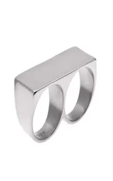 Мужские кольца на два пальца, новая мода, ювелирные изделия в стиле хип-хоп, мужские золотые кольца высокого качества из нержавеющей стали6683812