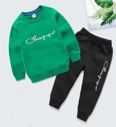 Nova primavera outono algodão meninos roupas conjuntos outfit crianças bebê esportes com capuz topos calças 2 pçs define moda crianças casual treinos7793886