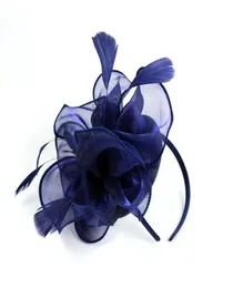 Tocado de plumas para mujer, tocado de boda a la moda, cintas Penny y plumas, sombrero de malla para fiesta, tocados florales New4601716