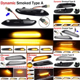 ترقية السيارة 2pcs لـ BMW LED علامة جانبية Dynamic Signal Light Light Sequential Sequential Flinker Light for E90 E91 E93 E93 E60 E87 E82 E46 ERROR FREA