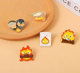 Calcifer Emaille-Anstecknadel, benutzerdefinierte Feuerelf, japanische Anime-Broschen, Anime-Brosche, Anstecknadel, Cartoon-Schmuck, Geschenk für Kinder, Freunde, Anime, a2657336