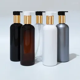 Vorratsflaschen 20 x 300 ml, leere, hochwertige Flüssigseife, Lotionspumpe, 10 Unzen, nachfüllbare Shampoo-Badeflüssigkeitsflasche mit goldenen Kosmetikbehältern