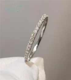 inbeaut 18K White Gold Plated Pass Diamond Test Round Excellent Cut 0.1 ct MicroColor Ring 925 Siver Party Jewelry 2202079432863