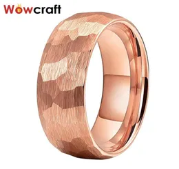8mm Rose Gold Tungsten Pierścień dla mężczyzn dla mężczyzn Komfort Fit Fit Wedding Połączka Wewnątrz grawerowanego pierścienia 6995128
