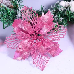 Decorative Flowers 12 Pcs Artificial Matas Artificiales Para Christmas Rose Poinsettia