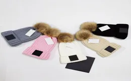 Designer Fur Pom Poms Kid Hut Winterhüte für Frauenkappen Strickdeckel Cap Baby Ski Beanie 112 Jahre alt2990542