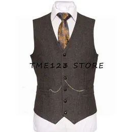 Colete casual masculino com decote em v, espinha de peixe, negócios, casual, terno masculino, abotoaduras steampunk, ternos elegantes, coletes masculinos formais