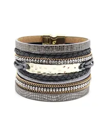 Toda ZG chega nova moda joias cinza e cor Kahki pulseira feminina com pulseira magnética dourada 8915429