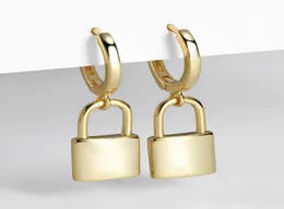 Baumeln Kronleuchter Huggie Vorhängeschloss Ohrringe Gold Silber Farbe Weibliche 925 Sterling Key Lock Tropfen Für Frauen Männer Ohr Piercing Schmuck7335123