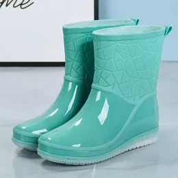 2024 Kvinnor Rain Boots Waterproof Rain Shoes Women's Galoshes Non-Slip Rainshoes Fishing Water Shoes Ladies Waterproof Shoes 231226