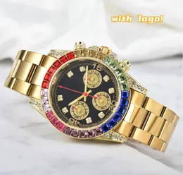 Designer mens relógios homens de alta qualidade relógio quartzo arco-íris diamante relógios cerâmica relógio moda estilo clássico aço inoxidável safira relógios de pulso