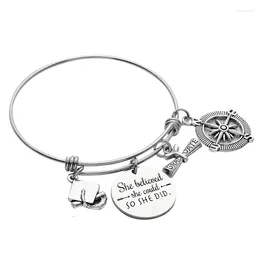 Bangle She Believed Could So Did Gifts For Her Graduation Gift Stainless Steel Bracelet Inspirational Jewelry Teens Girl