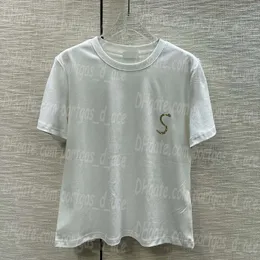 Pullu Mektup Kadınlar Tişört Yaz Günlük Tasarımcı Gömlekleri Kısa Kollu Lüks Tasarımcı Tees