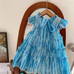 Mädchen Kleider Baby Einteiler Blau Sommer Mode Niedlichen Schatz Geburtstag Party Hochzeit Kleid Kinder Prinzessin Kleinkind Kleidung