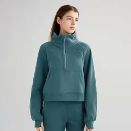 LL-03 Hoodies Übung Fitness Tragen Frauen Yoga Outfit Sportbekleidung Kurze Jacken Outdoor-Bekleidung Lässig Laufen Langarm Hoher Kragen