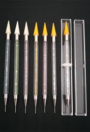 Doublend Nail Dotting Pen Crystal Beads Handle Rhinestone Studs Picker Wax Pencil Manicure Nail Art Tools8353246