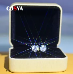 Cosya Real 1 Carat Diamond Stud earrings for Women 925 Sterling Silver Party Wed Fine JewellyValentine039s Day Gifts 2202114085242