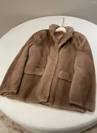 Women's Fur Mink Suit Coat Casual Fashion 2024 Winter 1216