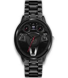 2022 NOWOŚĆ luksusowego mężczyzn metalowy samochód kierowniczy prędkościomierz stalowe stalowe koła samochodowe kwarcowy zegarek3623780