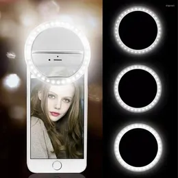 Aydınlatma şarj edilebilir selfie LED Yüzük Işık Dimmabable Clip Telefon Pil Çalışan Yenilik Makyajı 3 Seviye Parlaklık Kadınlar için