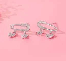 Pin Star Love Orecchini da donna possono spostare la rete Orecchini rossi super fata S925 in argento sterling un sostituto dei capelli7231881