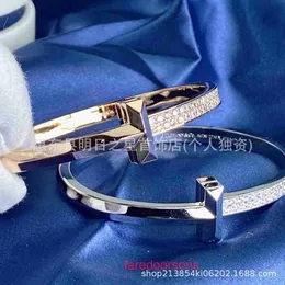 Luxe ontwerpers armband Tifannissm dames bedelarmband Seiko t1 armband volledige diamant smalle editie rosé goud half licht luxe V hoog met originele doos
