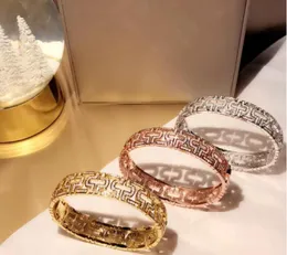 Pulseira circular marca clássica moda festa jóias para mulheres rosa ouro bola banquete luxuoso men039s pulseiras vender well8764913