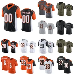 Drużyna piłka nożna 23 Dax Hill Jerseys Kids Man 21 Mike Hilton 33 Nick Scott 27 Battle 89 Drew Próbka 6 Jake Browning 30 Chase Brown 28 Joe Mixon Odwróć zegar