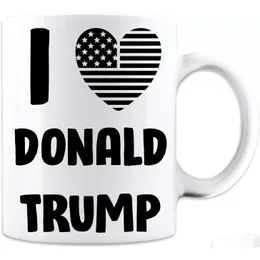 Mugs I Love Donald Trump Flag Heart Design Funny Mug - 11 Oz Coffee Mugs Wholesale By Sea Ss0412 Drop Delivery Home Garden Kitchen, Di Ots64