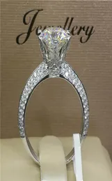 Vecalon Элегантный дизайн 100 Настоящее серебро 925 пробы кольцо с бриллиантами Cz Обручальное кольцо для женщин Свадебные украшения5222258
