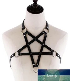 Kmvexo sexig harajaku anime uttalande läder kropp sele halsband för kvinnor män gotisk kropp bh sommar boho fest smycken gåva3781649