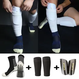 Un conjunto de espinilleras de fútbol con bolsillo, mangas prácticas para piernas, soporte para adultos, calcetín antideslizante, protector de pantorrilla de compresión, equipo de fútbol 231226