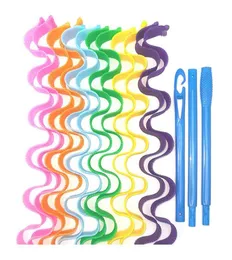 12pcs 55cm Hair Curlers Magic Styling Kit With Style Hooks Wave Formers For Most Hairstyles251r9362225