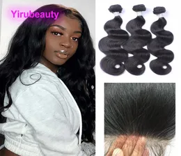 Indian Virgin 100 Human Hair HD 5x5 레이스 클로저 바디 웨이브 자연 컬러 4 PCS 1030INCH PART3063958