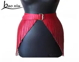 2019 Nappa lunga Boho Fringe cintura larga cintura da donna in pelle nera cintura da donna Corsetto gotico Vita Cinture da donna Accessori4787351