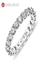 Gigajewe Gigajewe Moissanite Full Eternity Ring 2.0-2.4ct 3.0mmVVS1 Round Cut 925 Silver Diamond Test Passe Woman Girl Gift GMSR-0163038267