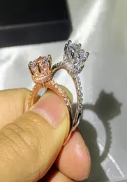 2020 Nowy przylot Victoria luksusowa biżuteria 925 Sterling SilverRose Gold wypełnienie okrągły topaz cz diamentowy szlachetki kobiety ślubne CRO7748950