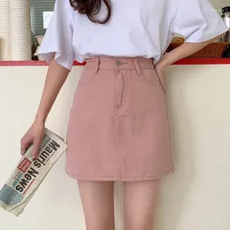 Signe 2023 Summer Women High High Waist Black Skirt Gallo Indie Casual Solido Colore A-Line Mini Pacchetto coreano Hip Y2K