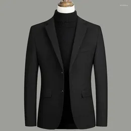 Men's Suits Business Formal Elegant Men Blazer High Quality Wool Male Jacket Groom Wedding Dress Party Suit Black Gray Wine Red Navy Blue
