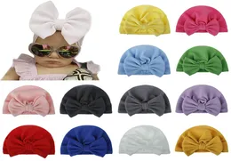 2020 Baby cotton Blends Headband Large Bow Turban Hat Hair Band For Children Girls Elastic Headwrap Children Turban Caps7801974