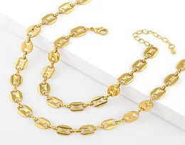 Pingente colares corrente de ouro grãos de café colar para mulheres polido geométrico oval tênis gargantilha colar minimalista jóias presentes2850611