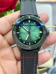 Мужские часы GF Factory 5000-1153 Green Aurora Cal.1315 Автоматические механические часы 43 мм 904L Сапфировый холст с ремешком Водонепроницаемые наручные часы-8