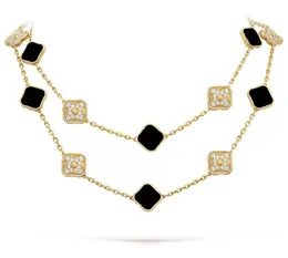 Necklaces 100% silver Luxurys brand van 20s motif Necklace Elegant twenty Clover Classic Necklaces Gift for Woman Jewelry Pendant High Quali