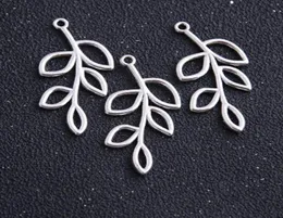 100 pz argento antico foglia ramo connettori ciondoli pendenti per collana creazione di gioielli risultati 22x41mm8963094
