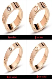 Chiodi in acciaio al titanio da 4 mm 6 mm Cacciavite anello d'amore uomini e donne gioielli in oro rosa per gli amanti coppia anelli formato regalo 51124893994839