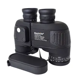 Telescope Binoculars Boshile 10X50 Binoculars Marine Compass Telescope Zoom Rangefinder Military Hunting HD Eyepiece Waterproof Nitrogen Bak4 BlackL231226