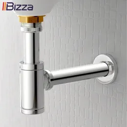 اللوازم الأخرى لحمام مرحاض لوازم Iibizza Up Drain Chrome Brass Sink Siphon مصارف مصارف مصارف زجاجة مع مجموعة أنبوب ptrap kit ptrap