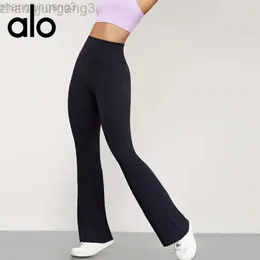 Capris Desginer Aloo Yoga телесные расклешенные брюки женские лайкра с высокой талией персикового цвета с подтяжкой бедер спортивные брюки для фитнеса CasuWide брюки